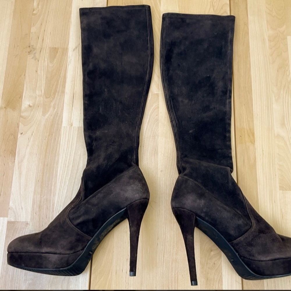 STUART WEITZMAN Platform High Heel Suede Boots Size 8